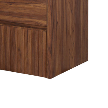 Sherwin Slat Modern Coastal 2-Drawer Wall Mounted Bath Vanity Cabinet Only (Sink Basin Not Included) - JONATHAN Y